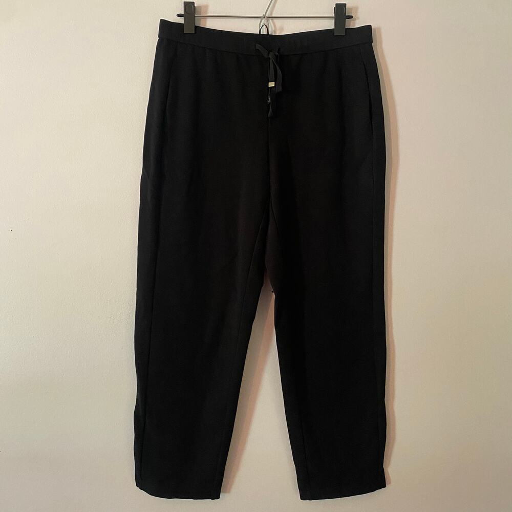 NWOT Eileen Fisher Black Lounge Pants Ankle Cropped Women's size Small Petite